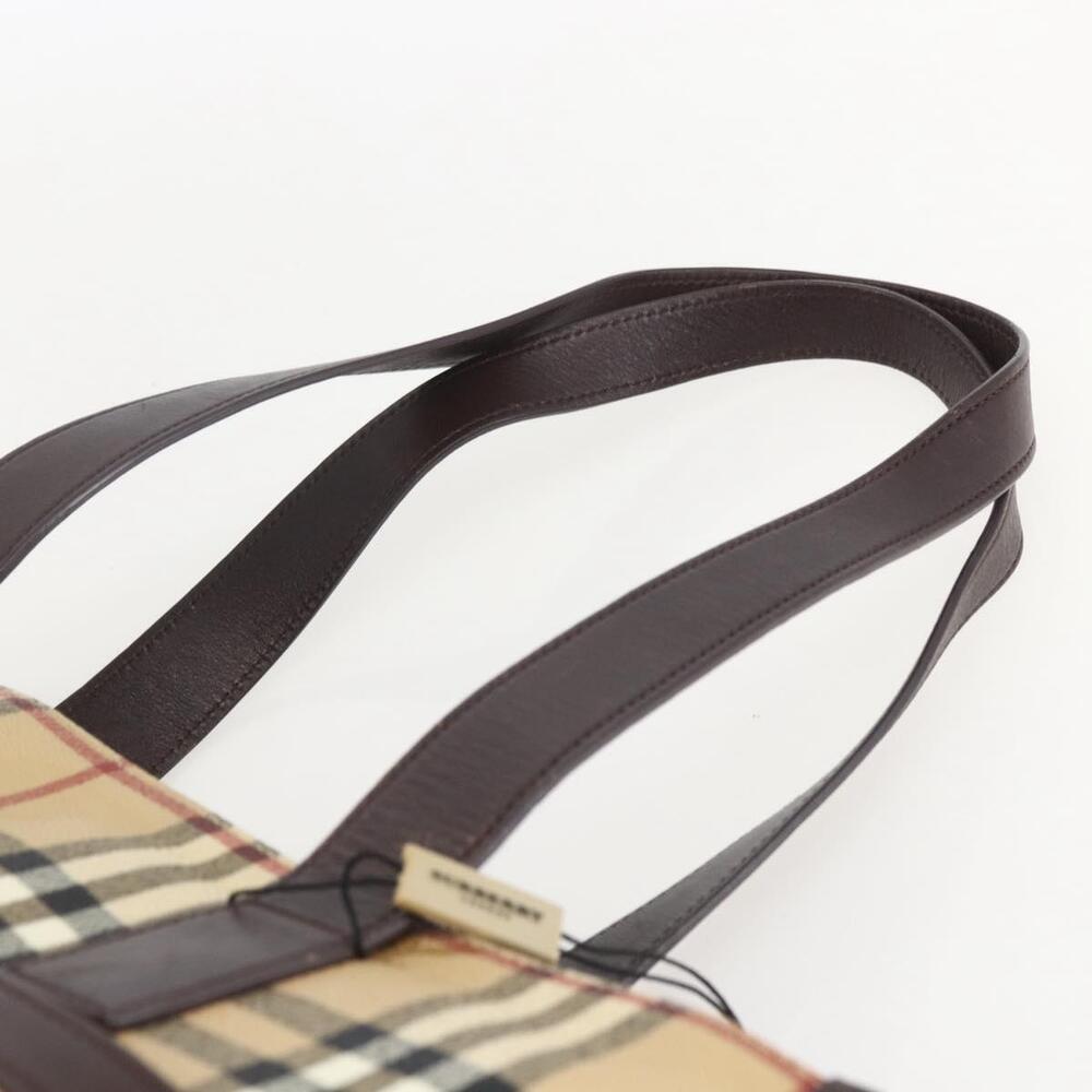 BURBERRY Nova Check Tote Bag PVC Beige Auth 160285 - Picture 8 of 16